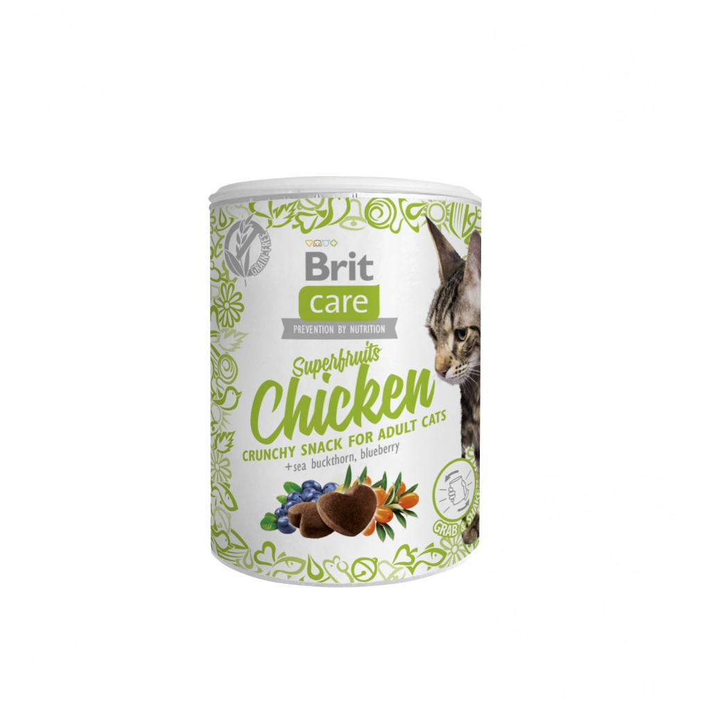 Ласощі для котів Brit Care Cat Snack Superfruits Chicken 100 г (8595602521432) - зображення 1
