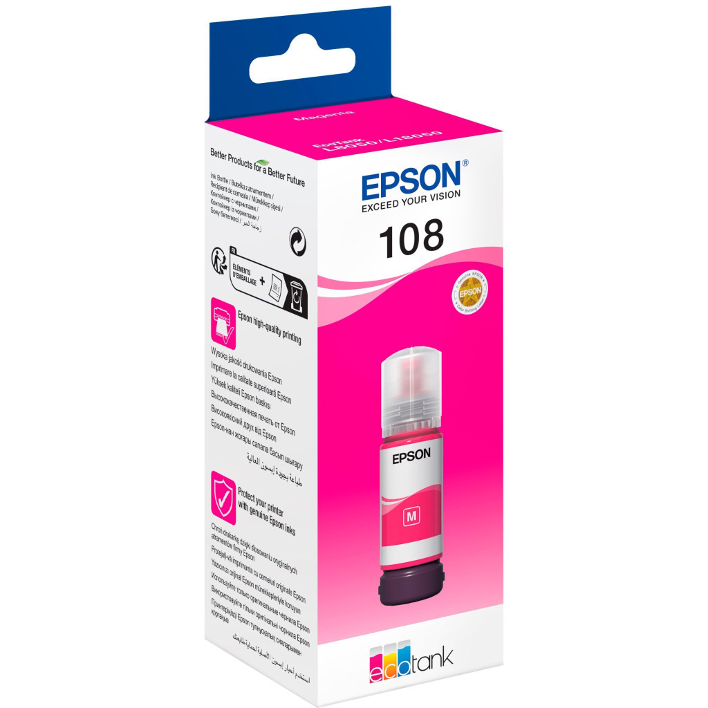 Контейнер з чорнилом Epson 108 EcoTank L8050/L18050 magenta (C13T09C34A) - зображення 1