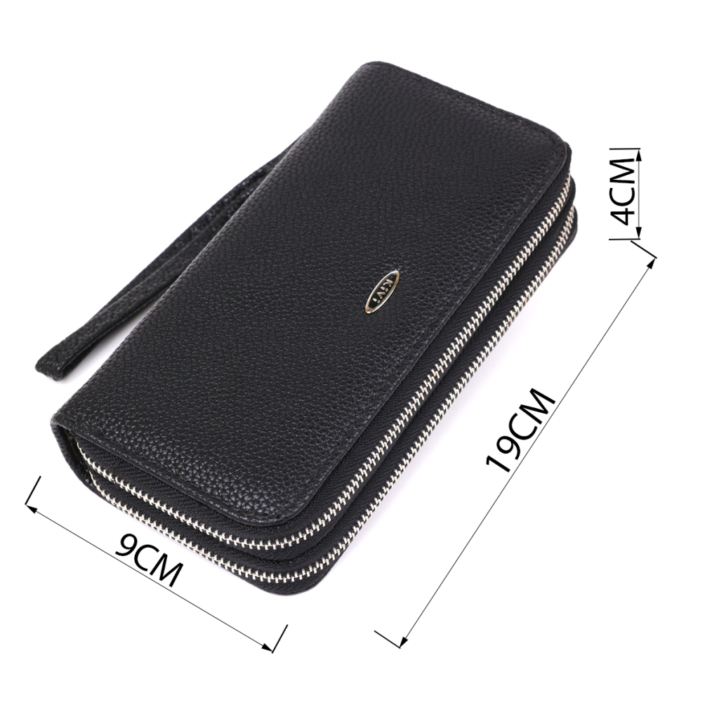 Гаманець Kivi З зернистої екошкіри Чорний (19045) - зображення 4