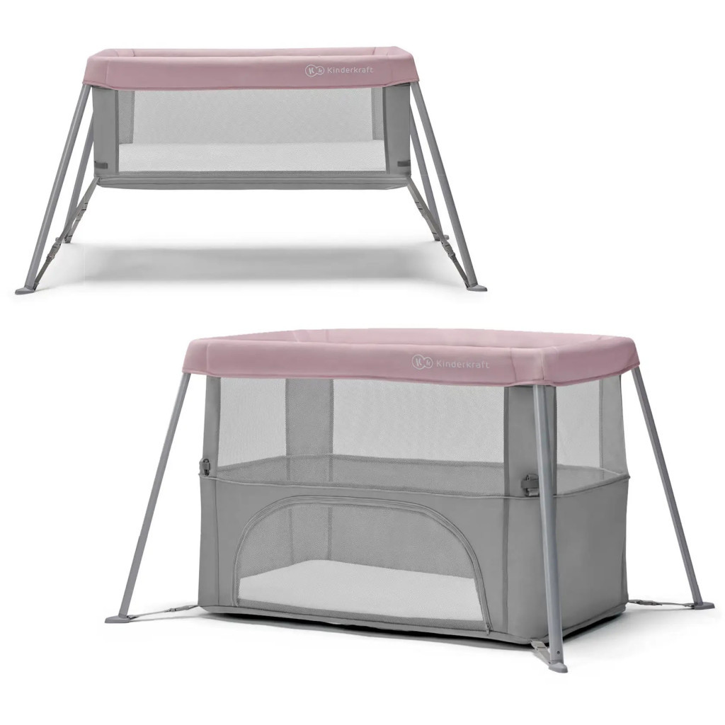 Ліжечко Kinderkraft манеж 2 в 1 Movi Pink (5902533918430) - зображення 2