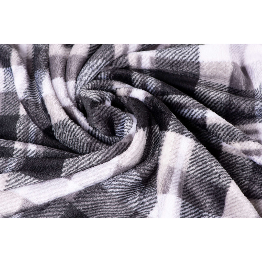 Плед Ardesto Flannel клітинка сіра, 200х220 см (ART0102PB) - зображення 12