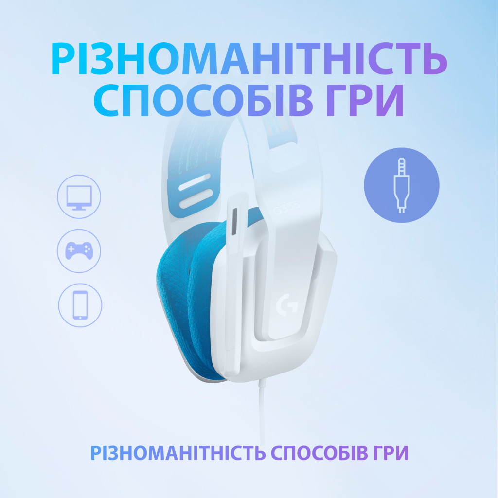 Навушники Logitech G335 Wired Gaming White (981-001018) - зображення 3