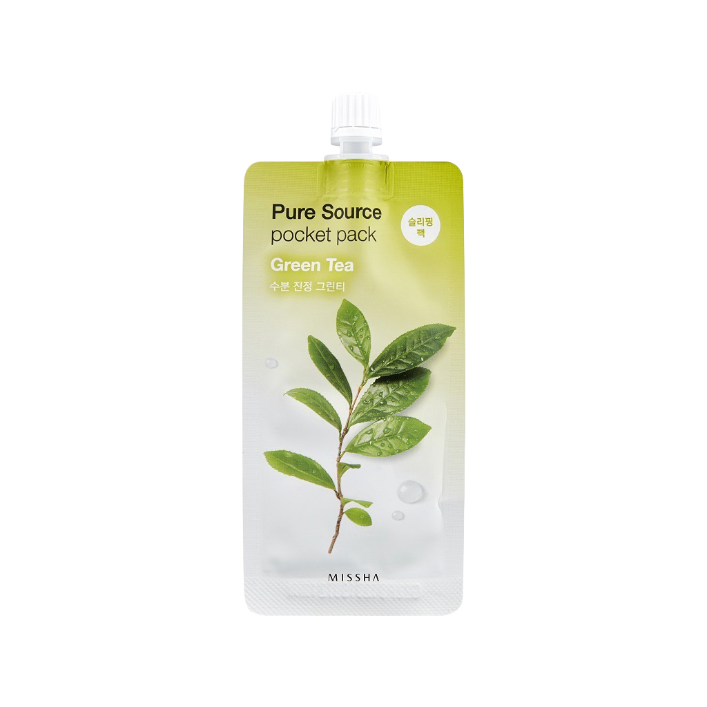 Маска для обличчя Missha Pure Source Pocket Pack Green Tea Нічна з зеленим чаєм 10 мл (8806185781831) - зображення 1