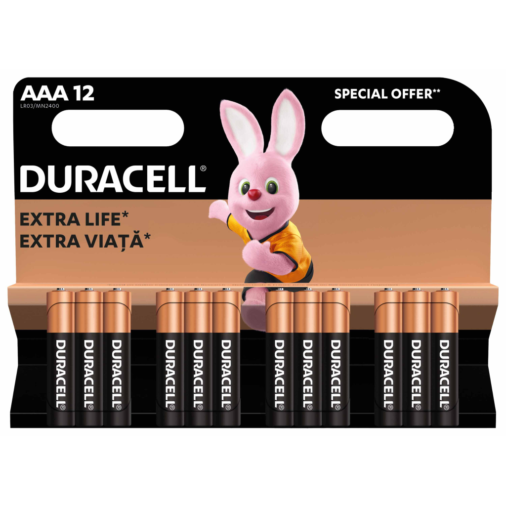 Батарейка Duracell AAA лужні 12 шт. в упаковці (5000394109254 / 81545432) - изображение 2