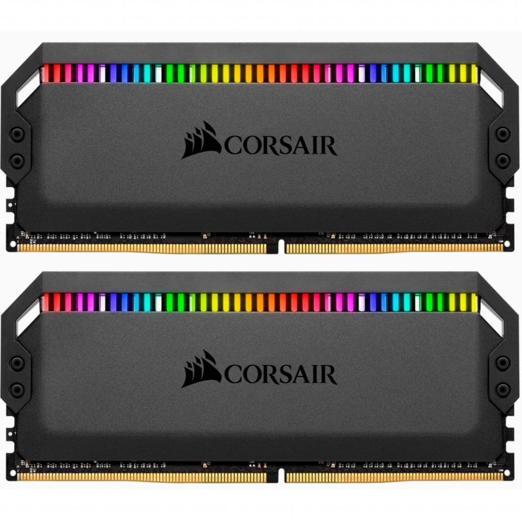 Модуль пам'яті для комп'ютера DDR4 16GB (2x8GB) 3466 MHz Dominator Platinum RGB Black Corsair (CMT16GX4M2C3466C16) - изображение 1
