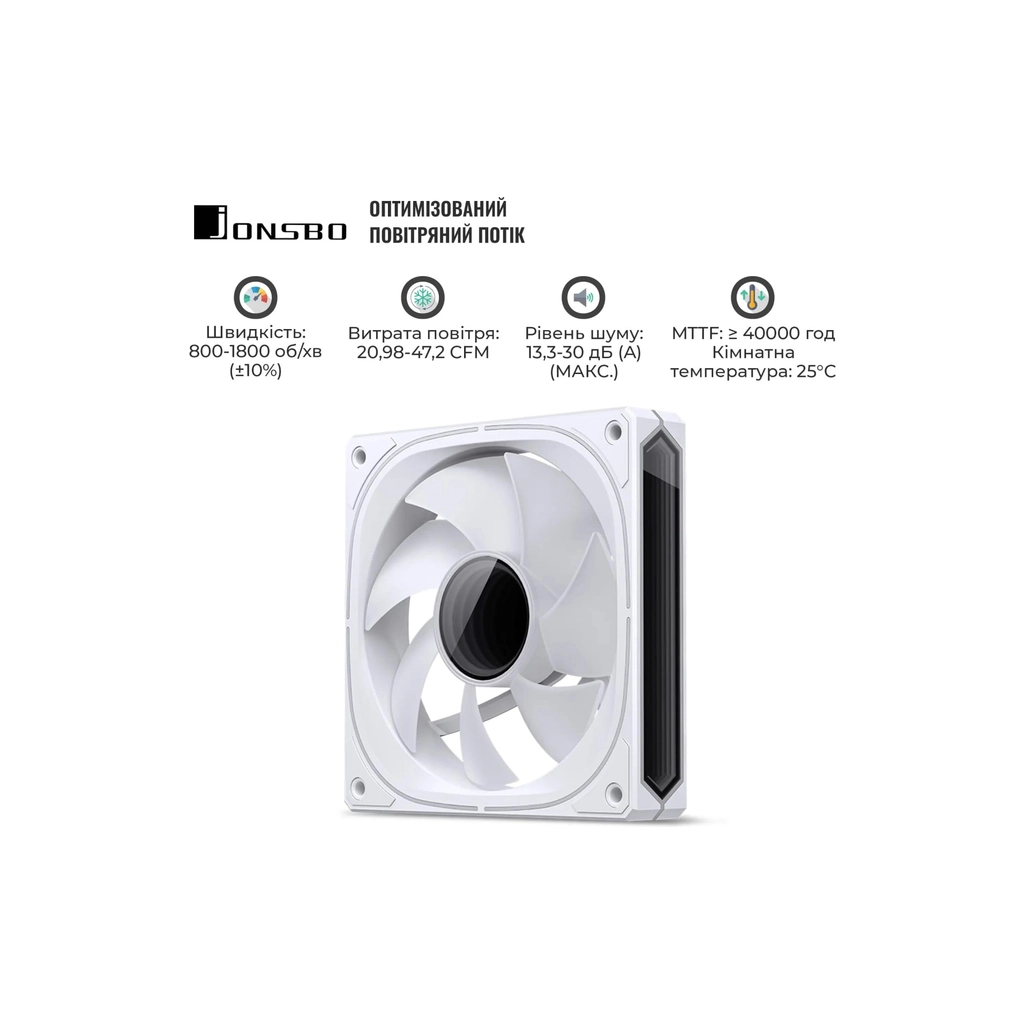 Кулер до корпусу JONSBO FR-505W ARGB White - зображення 8