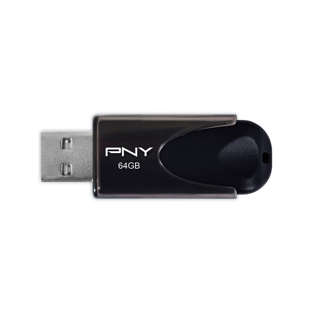 USB флеш накопичувач PNY flash 64GB Attache4 Black USB 2.0 (FD64GATT4-EF) - зображення 2