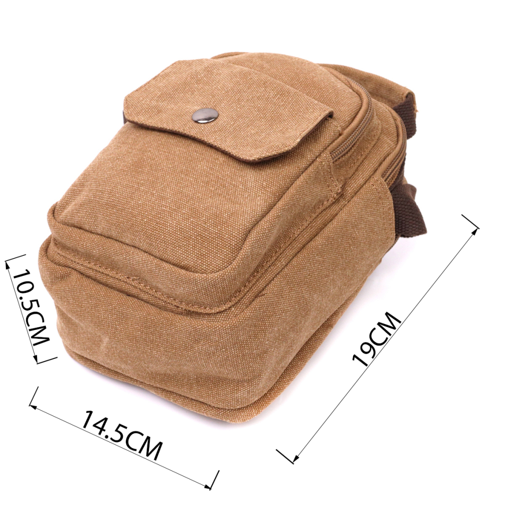 Сумка Vintage Чоловіча з щільного текстилю Коричнева (22220) - зображення 3