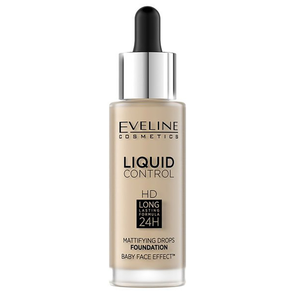 Тональна основа Eveline Cosmetics Liquid Control HD Mattifying Drops Foundation 005 - Ivory 32 мл (5901761961850) - зображення 1