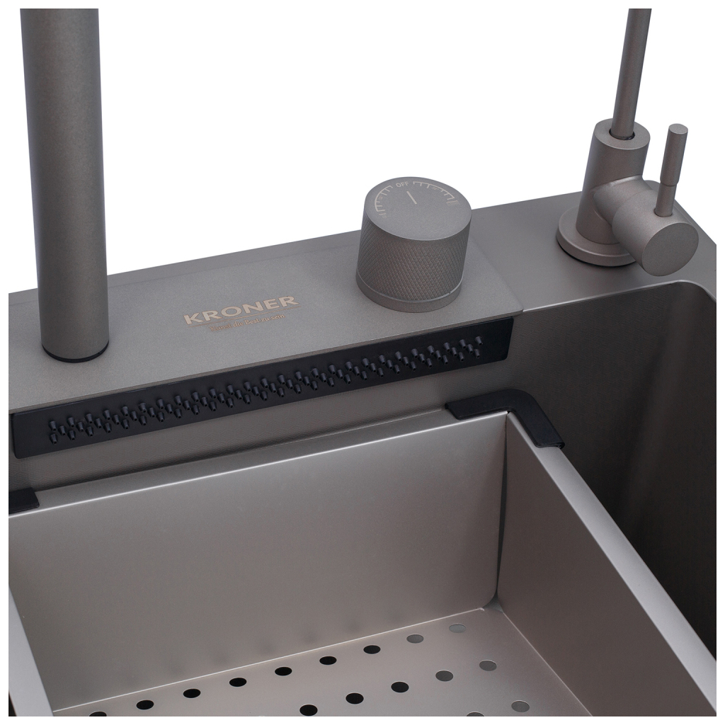 Мийка кухонна Kroner Schwarze-SET7545NGPVD (CV033806) - зображення 6
