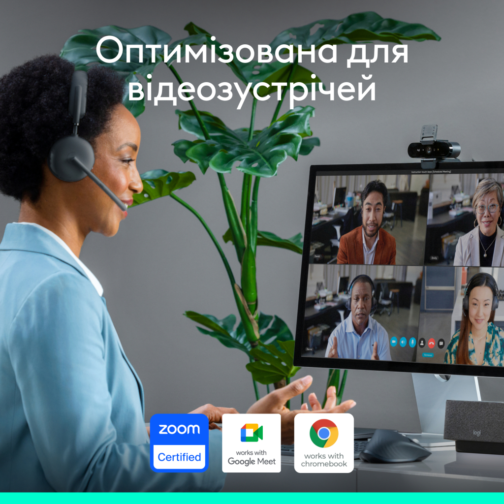 Веб-камера Logitech Brio 4K Ultra HD Graphite (960-001718) - зображення 6