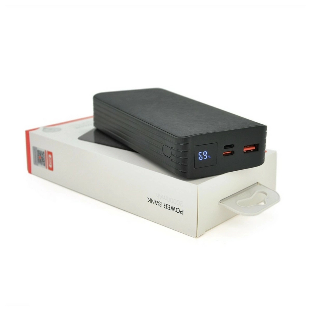 Батарея універсальна XO 20000mAh, PD/20W, QC/18W, Lightning, Type-C, USB, black (XO-PR144B) - зображення 1