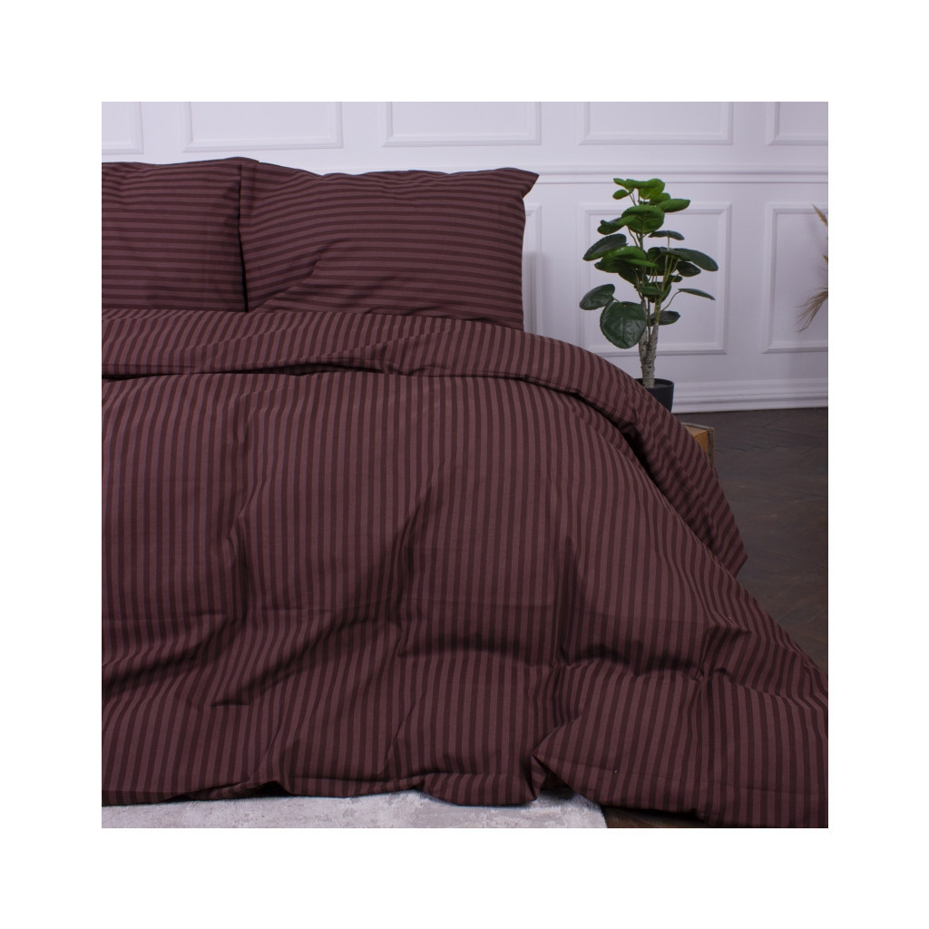 Наволочка MirSon Ranforce Elite 17-0617 Stripe Brown 60х60 см (2200008202118) - зображення 4