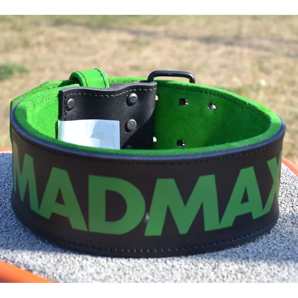 Атлетичний пояс MadMax MFB-302 Quick Release Belt шкіряний Black/Green M (MFB-302_M) - изображение 5