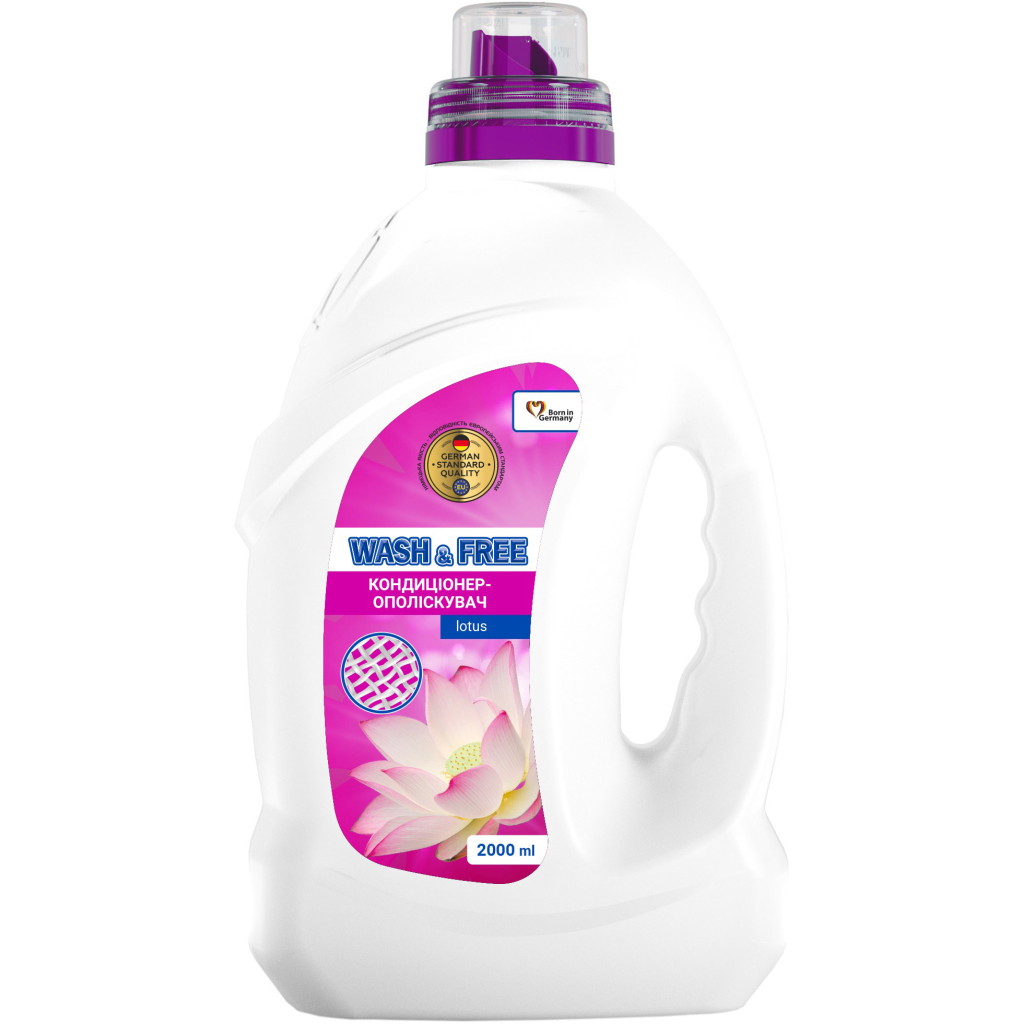 Кондиціонер для білизни Wash&Free Концентрований пом'якшувач тканин Лотос 2 л (4262396143679) - зображення 1