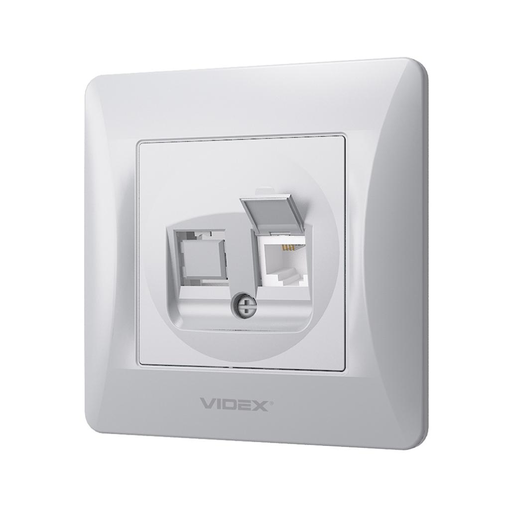 Телефонна розетка Videx BINERA CAT3  сереб (VF-BNSK1TF3-SS) - изображение 2