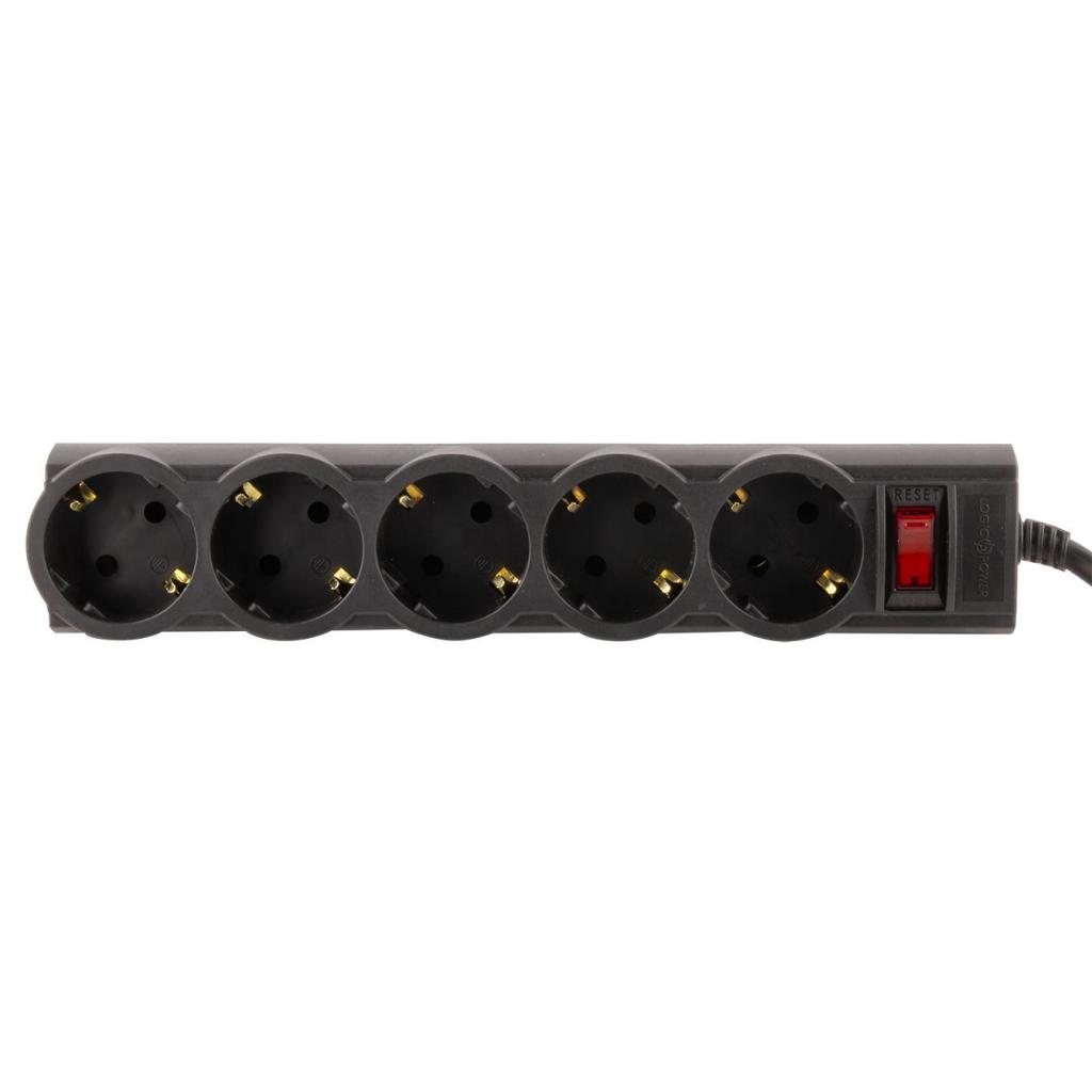 Мережевий фільтр живлення LogicPower LP-X5 PREMIUM, 3m black (9584) - зображення 3