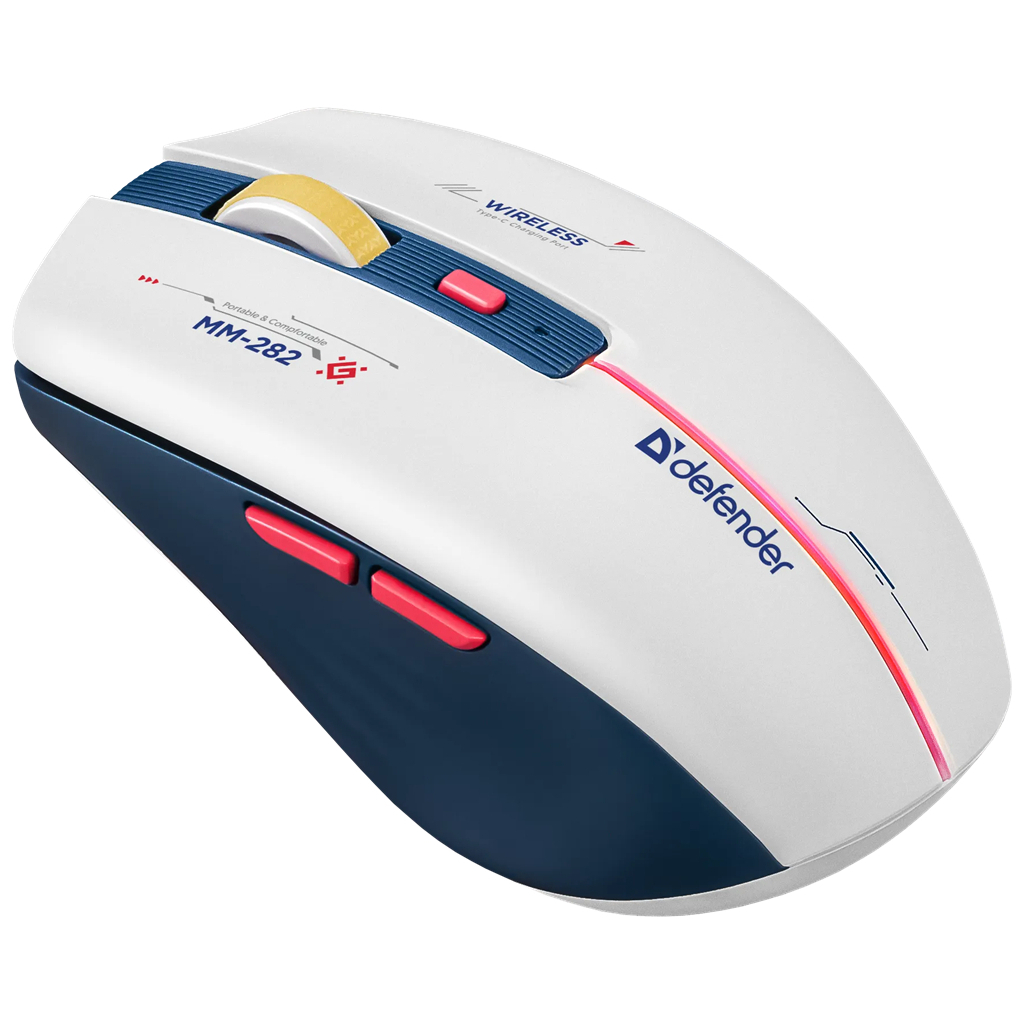 Мишка Defender Dila MM-282 Wireless White/Blue (52282) - зображення 6
