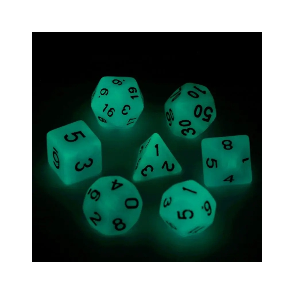 Набір кубиків для настільних ігор Games 7 Days Double Color Glow in the dark 7 Dice Set - Red-Orange (g7dglowdc03) - изображение 3