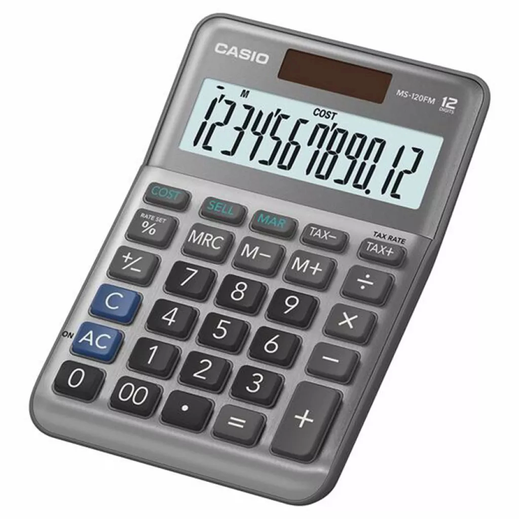 Калькулятор Casio MS-120FM-WA-EP, сірий (CALC-CAS-MS-120FM-WA) - изображение 1