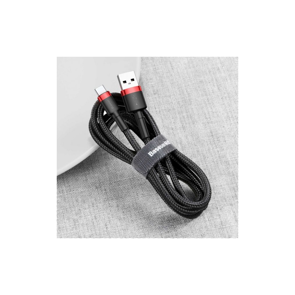 Дата кабель USB 2.0 AM to USB-C 2.0m 2A red-black Baseus (CATKLF-C91) - зображення 6