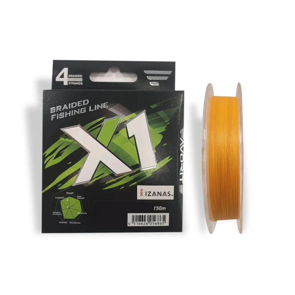 Шнур Favorite X1 PE 4x 150m 0.4/0.104mm 8lb/3.5kg Orange (1693.11.16) - зображення 1