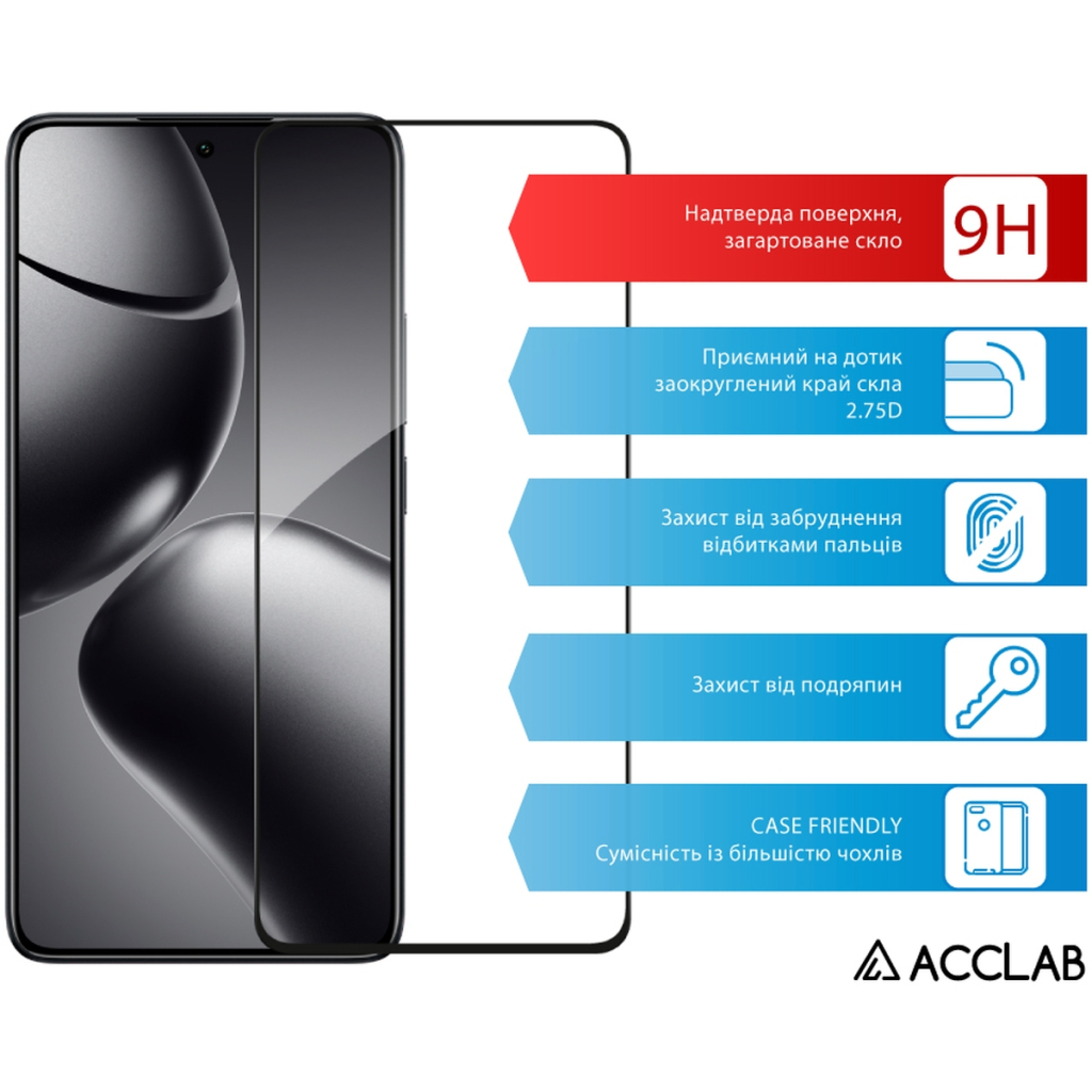 Скло захисне ACCLAB Full Glue Xiaomi 14T Pro Black (1283126603464) - зображення 3