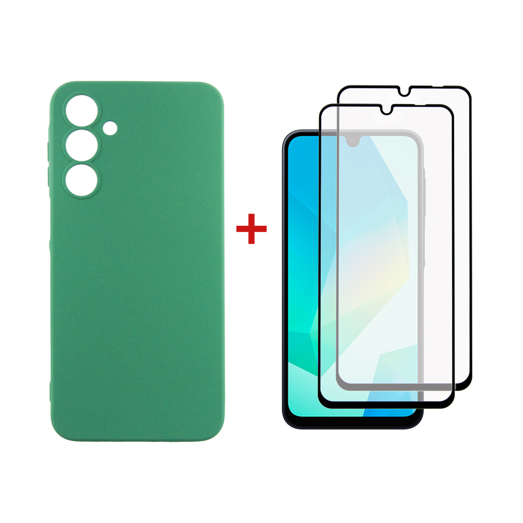 Чохол до мобільного телефона Dengos Samsung Galaxy A16 Soft + glass 2pcs (Mint) (DG-CTG2P-11) - зображення 1