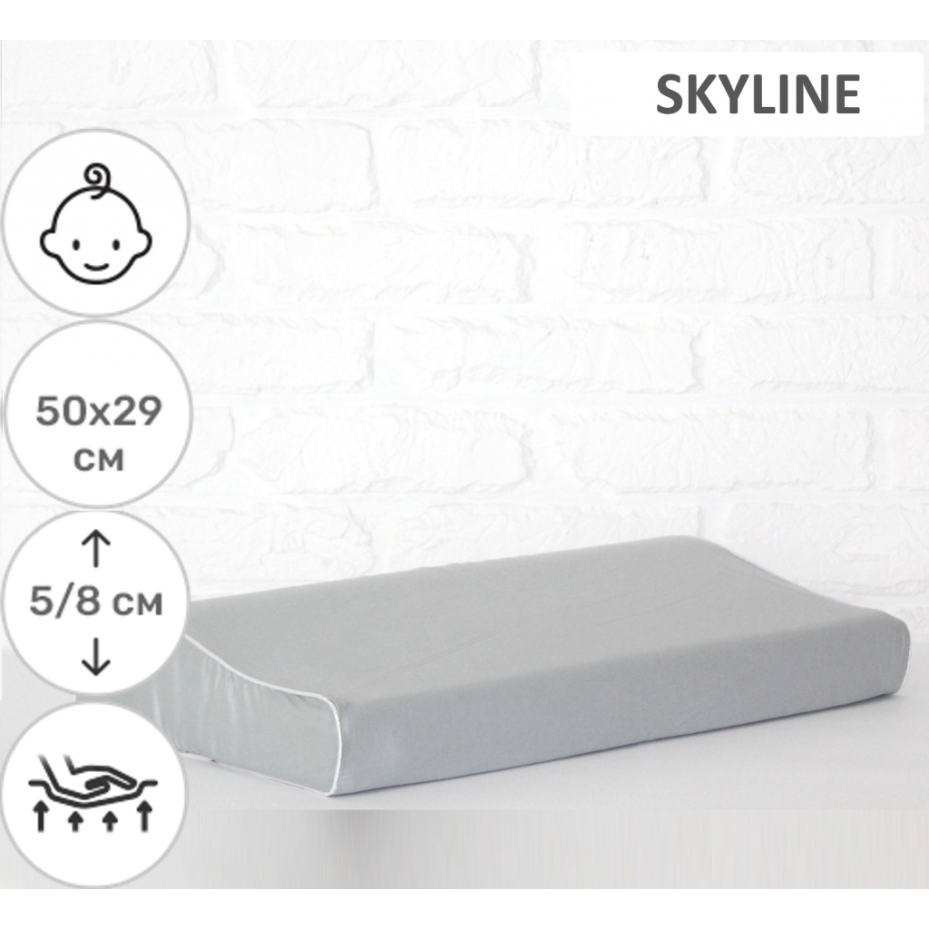 Подушка MirSon ортопедична 6114 Delicate satin Skyline Kiddy Boy 50х29х5/8 (2200003262681) - зображення 2