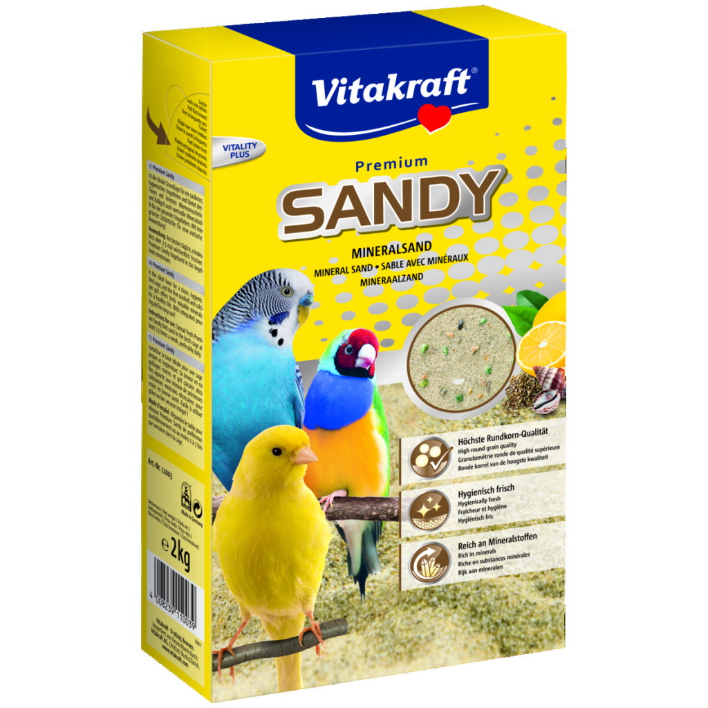 Пісок для птахів Vitakraft Sandy з мінералами вбирний 2 кг (4008239110039) - изображение 1