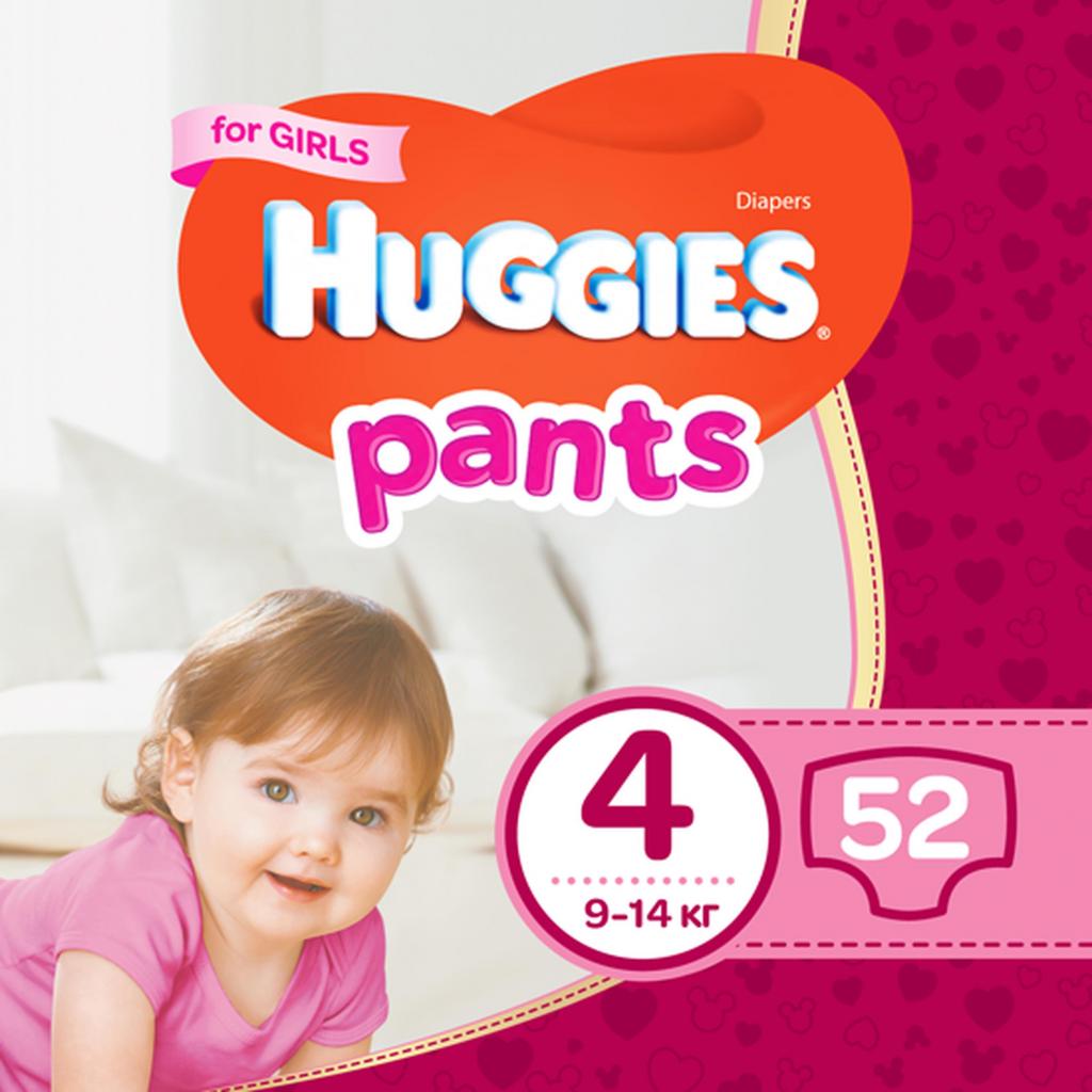 Підгузки Huggies Pants 4 (9-14 кг) для дівчаток 52 шт (5029053564012) - зображення 1