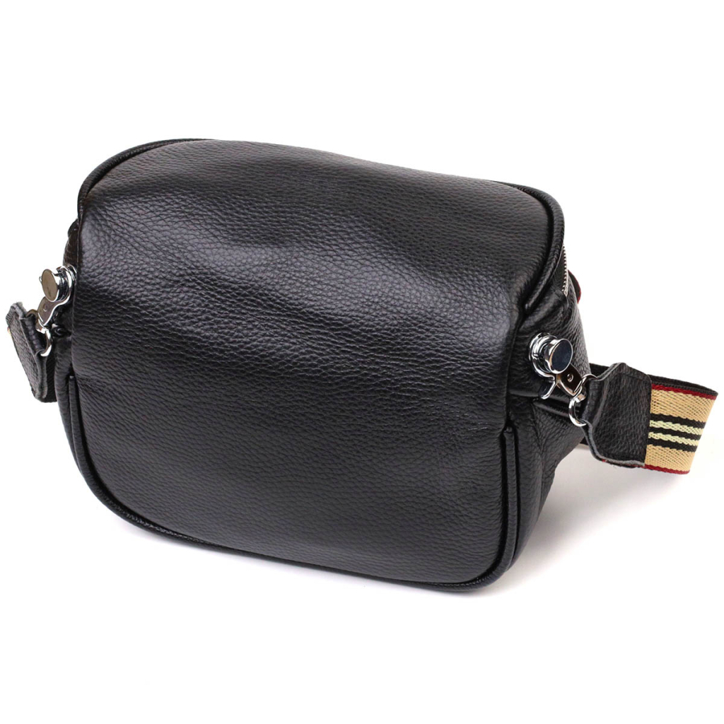 Сумка Vintage Напівкругла через плече з натуральної шкіри Чорна (22079) - зображення 2