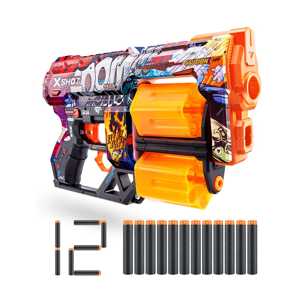 Іграшкова зброя Zuru X-Shot Швидкострільний бластер Skins Dread Boom (12 патронів) (36517A) - зображення 1