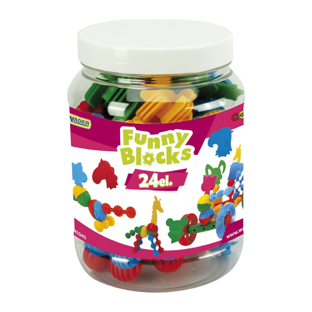 Конструктор Wader Funny blocks, 24 шт. (Маленька банка) (41940) - зображення 1