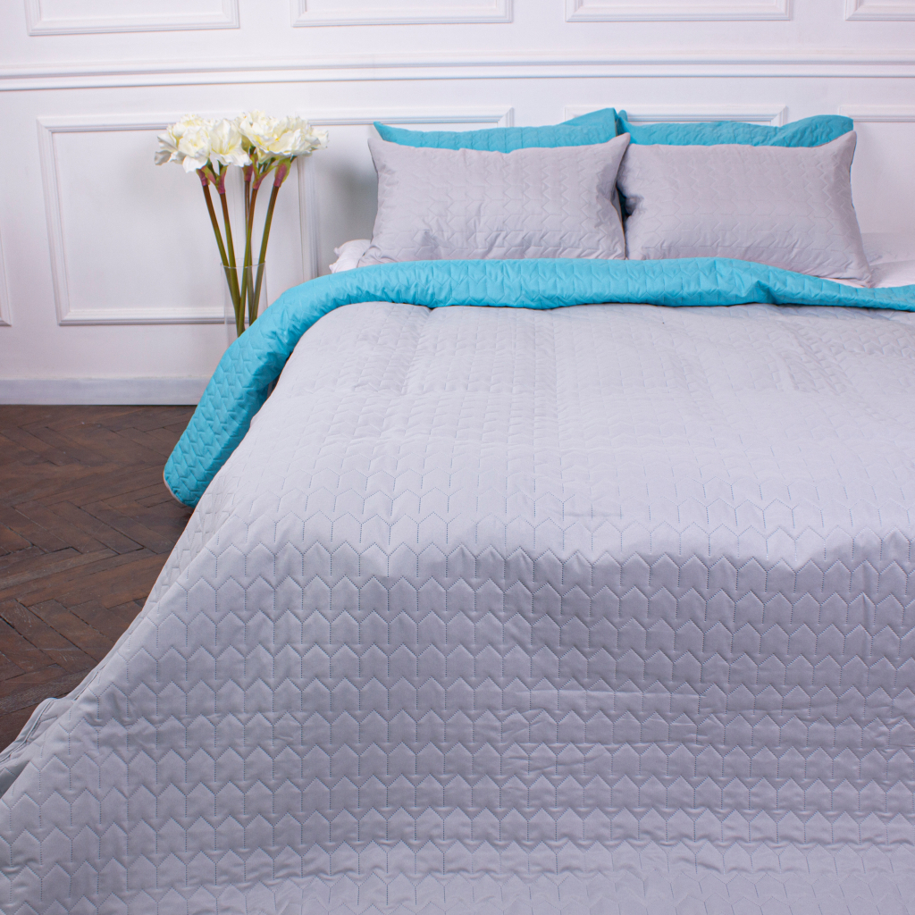 Покривало MirSon набір Dream Line №7113 Drops of the sea 220х240 + 2 наволочки 50х70 (2200005624753) - зображення 1