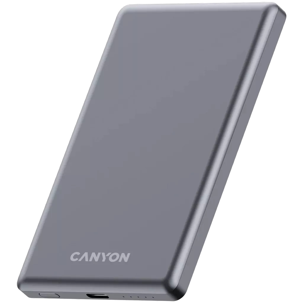 Батарея універсальна Canyon 5000mAh OnPower 505 slim Magsafe PD/20W Dark Grey (CNS-CPB505DG) - зображення 2