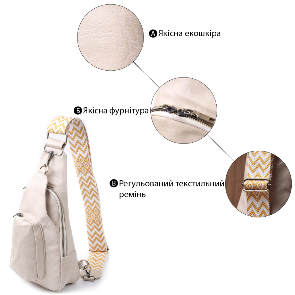 Сумка Vintage Жіноча з екошкіри Біла (22774) - зображення 4