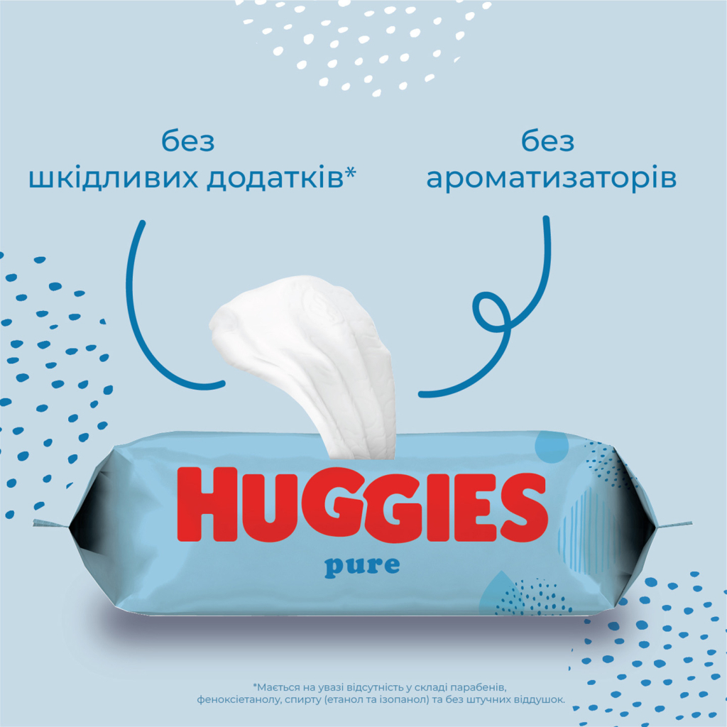 Дитячі вологі серветки Huggies Pure 56 х 4 шт (5029053550121) - зображення 7