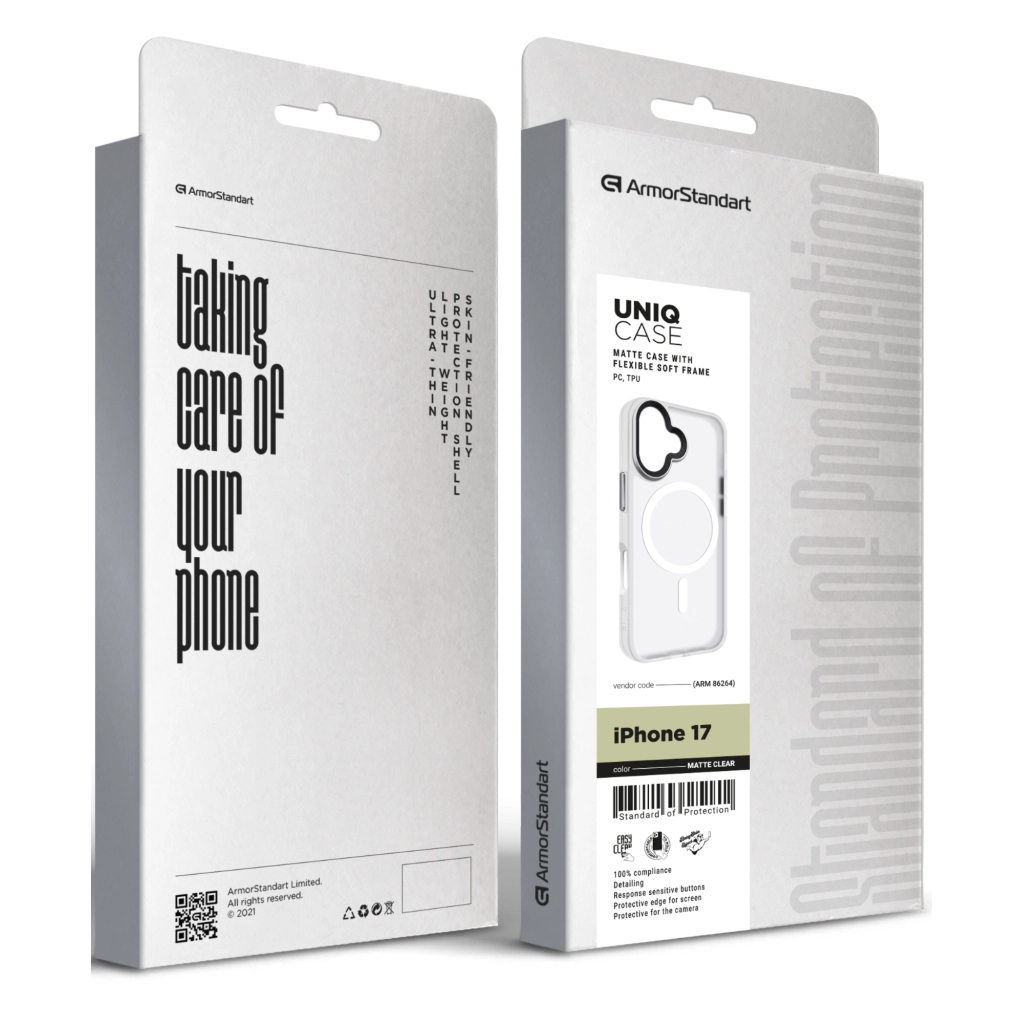 Чохол до мобільного телефона Armorstandart Uniq MagCase Apple iPhone 17 Matte Clear (ARM86264) - зображення 2