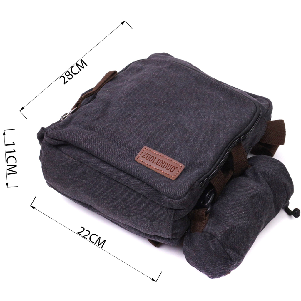 Сумка Vintage Текстильна з чохлом для води Чорна (22208) - зображення 3