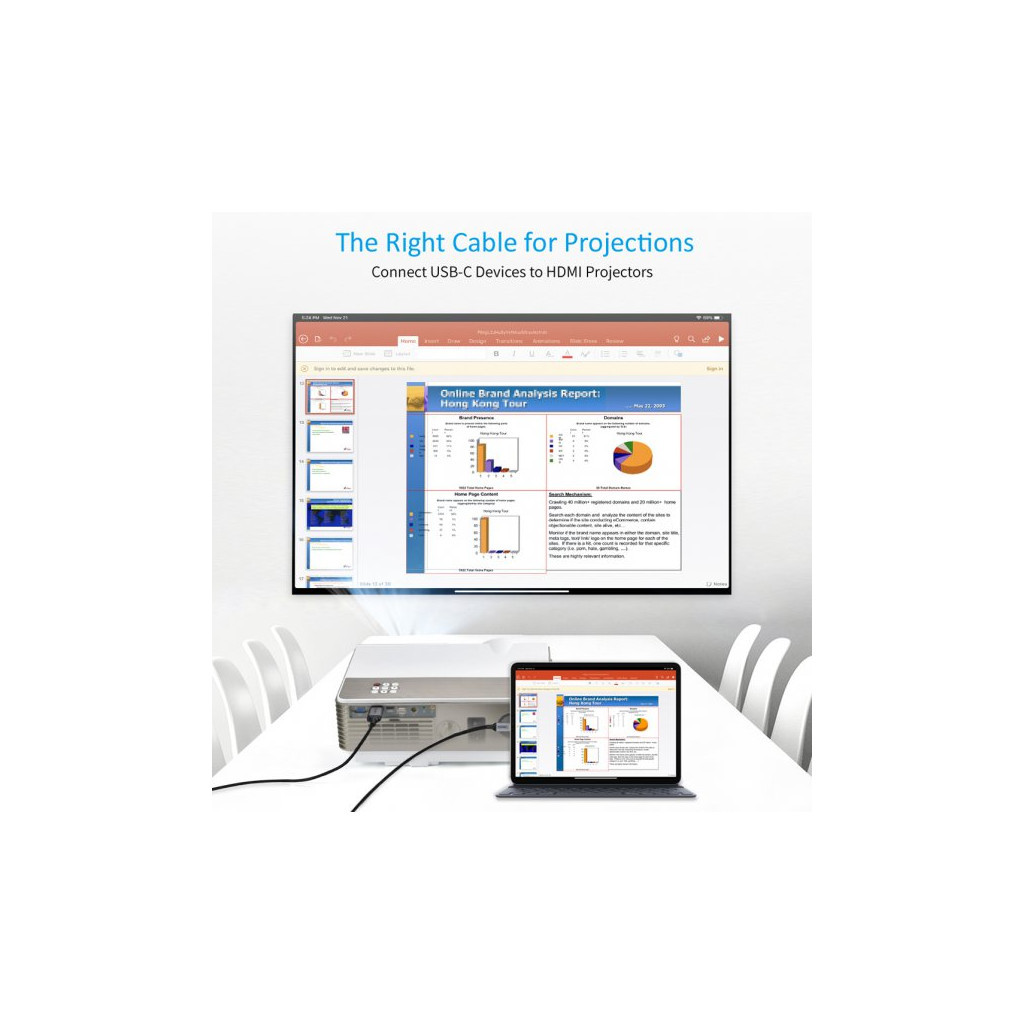 Кабель мультимедійний USB-C to HDMI 1.8m 4K 60Hz Choetech (CH0021-BK) - зображення 8