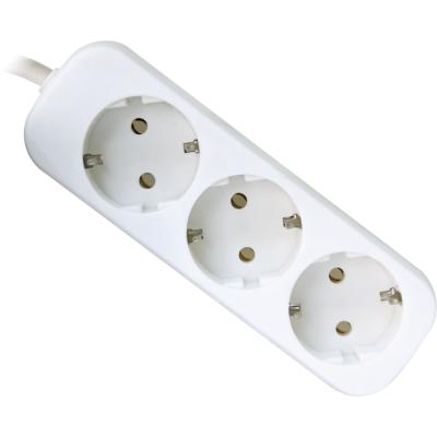 Мережевий подовжувач Defender E318 1.8 m 3 роз white (99221) - зображення 1