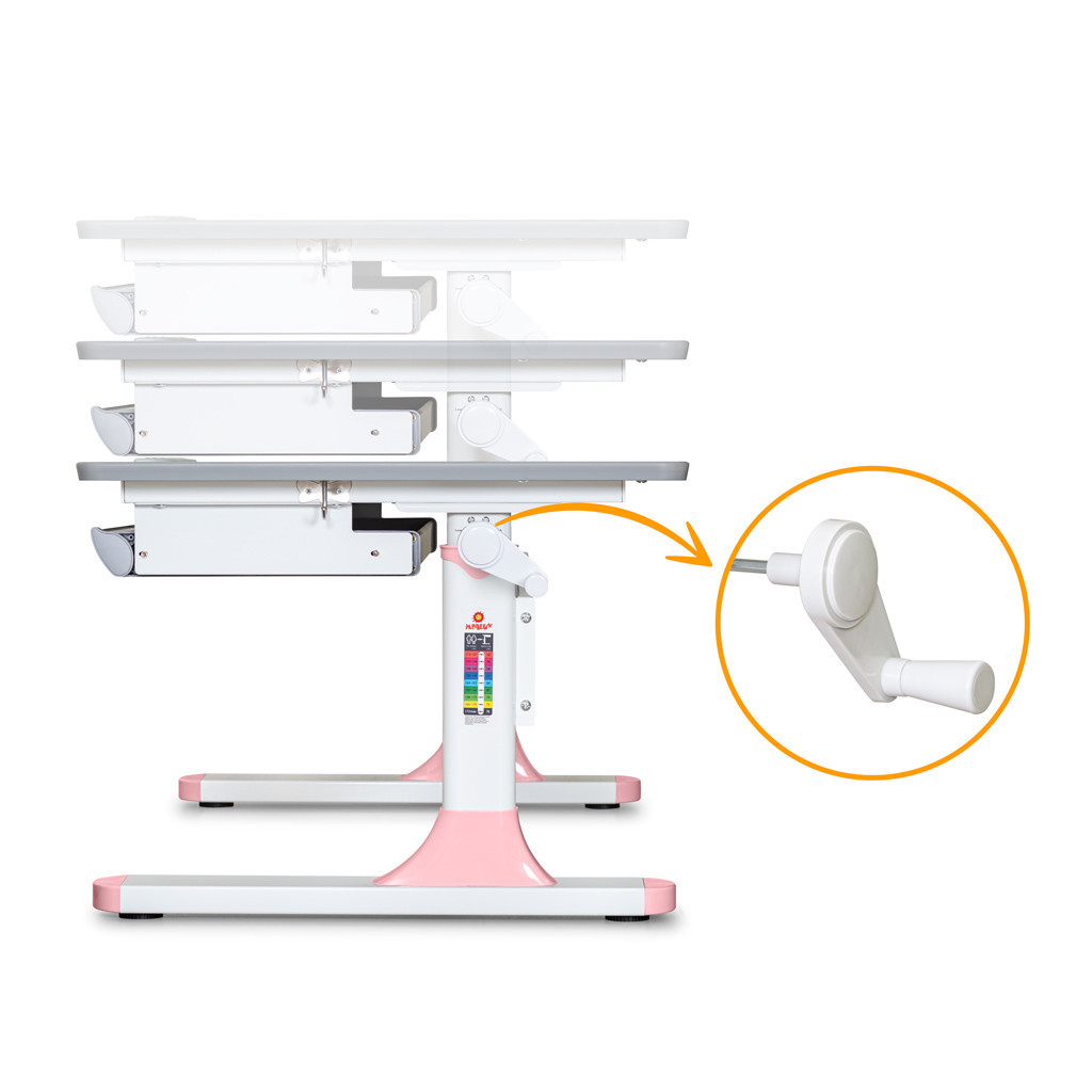 Парта Mealux Edmonton Multicolor Pink Lite (BD-610 W/MC + PN Lite) - зображення 4