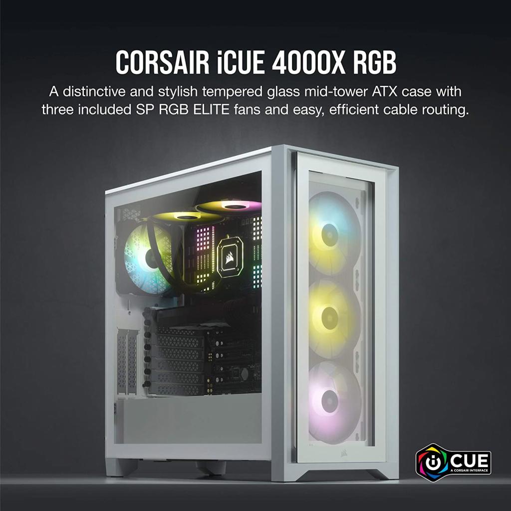 Корпус Corsair iCUE 4000X RGB Tempered Glass White (CC-9011205-WW) - зображення 8