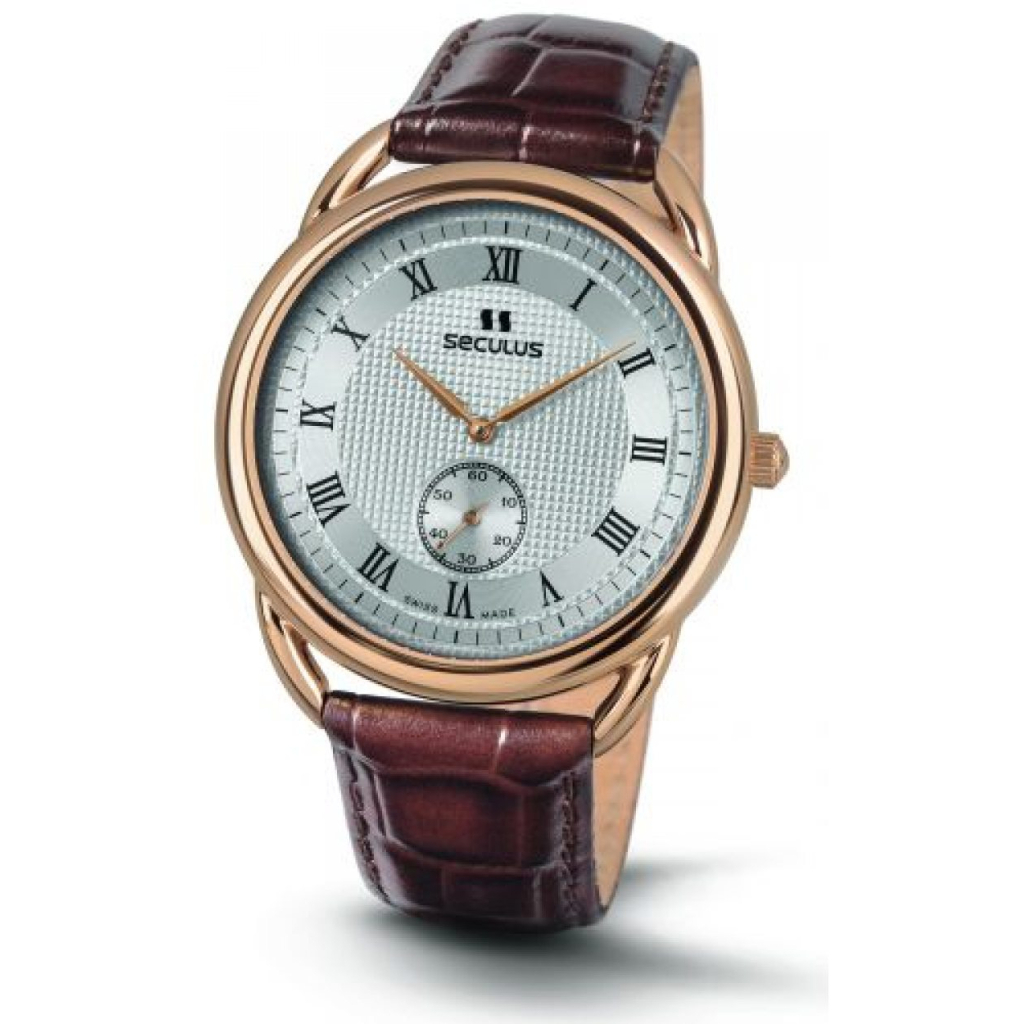 Наручний годинник Seculus 4483.2.1069 pvd-r case, white dial, brown leather - зображення 1