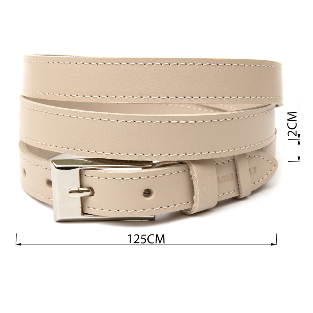 Ремінь Grande Pelle Тонкий жіночий шкіряний Бежевий (11447) - зображення 4