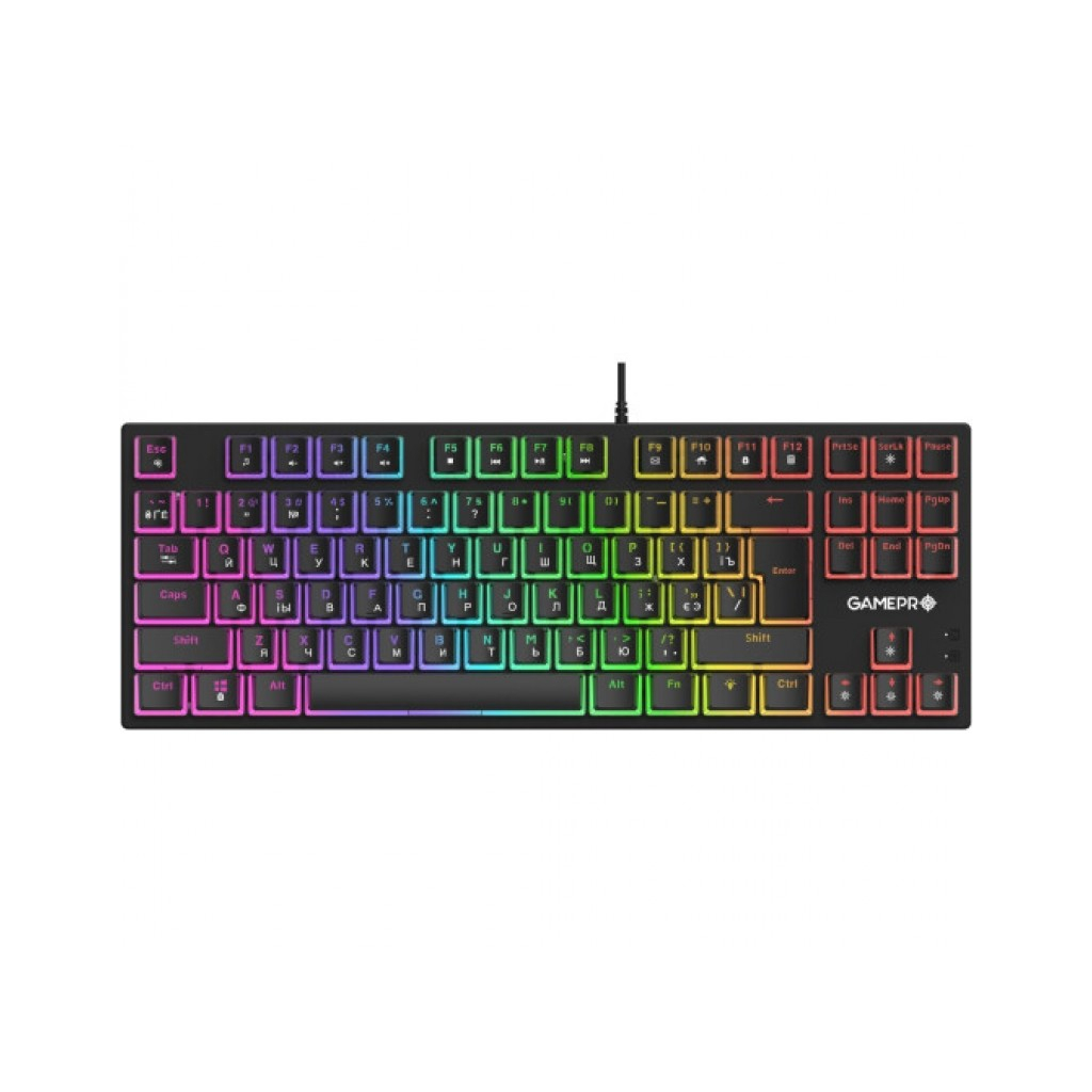 Клавіатура GamePro MK80B RGB Blue Switch USB Black (MK80B) - зображення 1