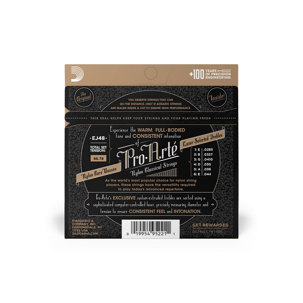 Струни для гітари D'Addario Pro-Arte 80/20 Bronze Wound Hard Tension (EJ48) - зображення 3