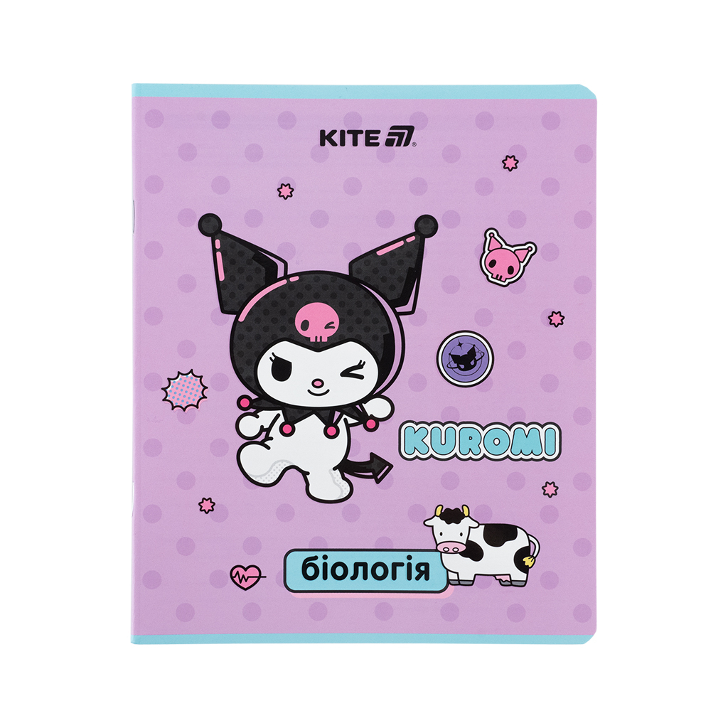 Зошит Kite предметний Kuromi 48 аркуші, клітинка, біологія (HK25-240-7) - зображення 1