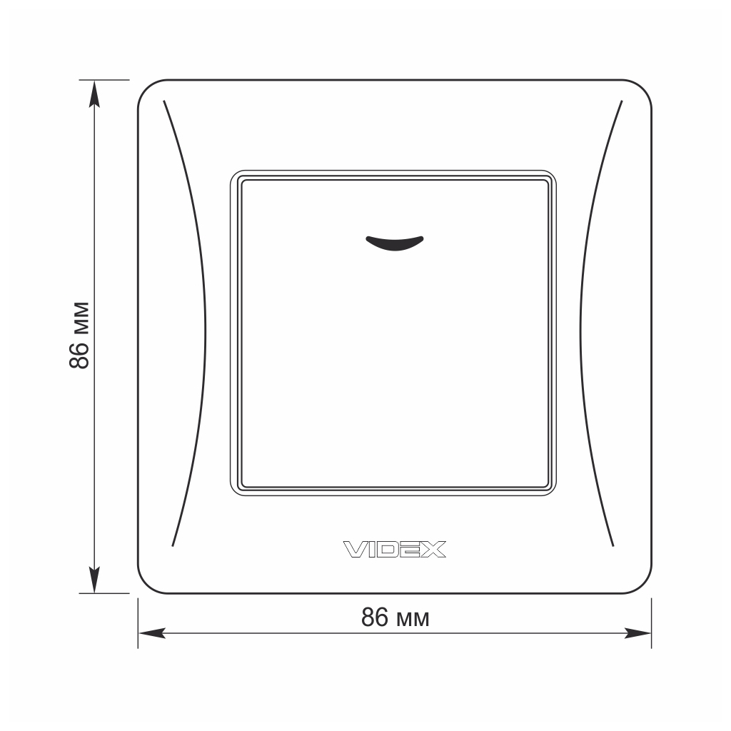 Вимикач Videx BINERA 1кл з підсвічуванням чорний графіт (VF-BNSW1L-BG) - изображение 5